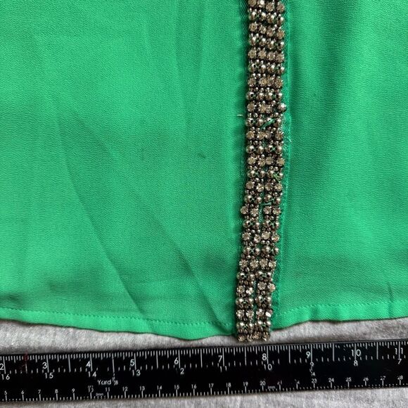 Sz Small Naked Zebra Long Sleeve Rhinestone Silver Beaded Going out top - Picture 2 of 11